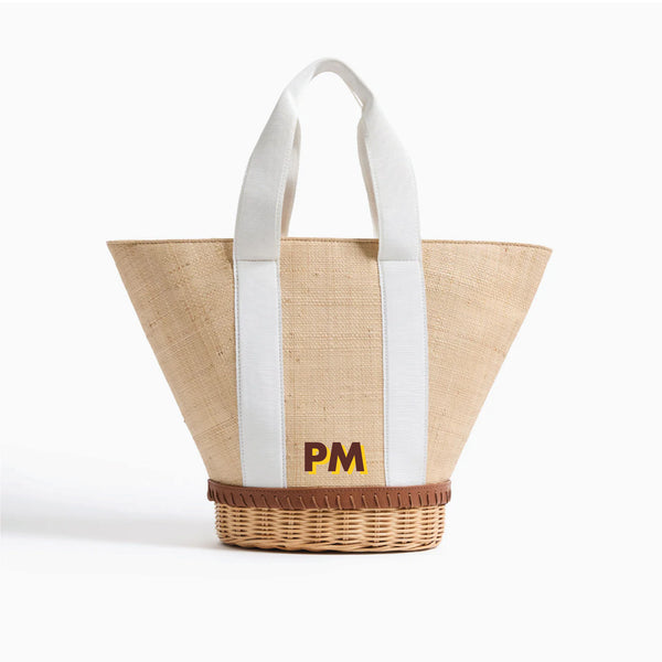 Pamela Munson x Fait à Main - The Gardner Basket Raffia Monogram