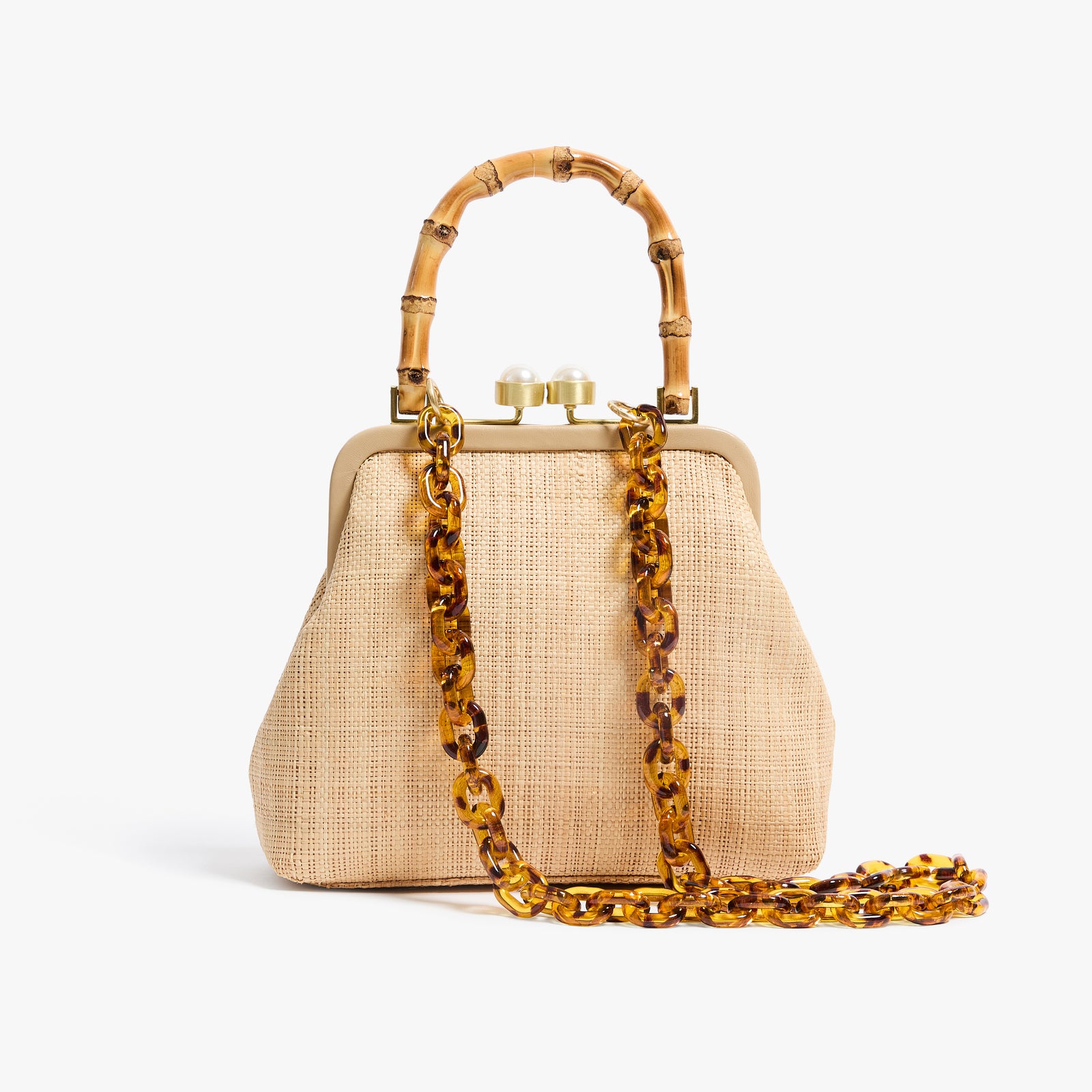Pamela Munson - The Petite Lee Natural, Raffia Small Handbag