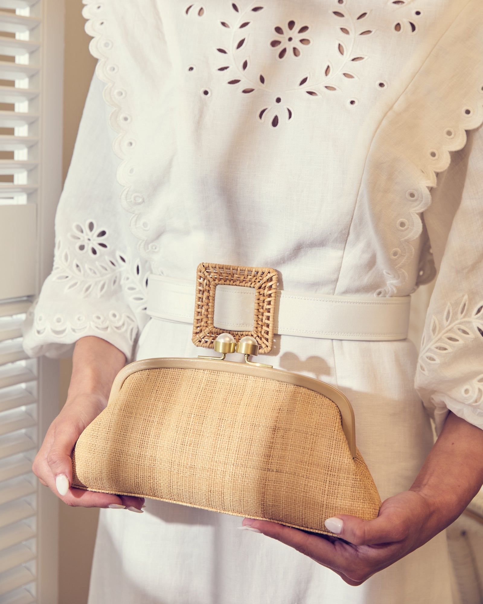 Pamela Munson - The Lee Clutch Natural, Raffia Clutch