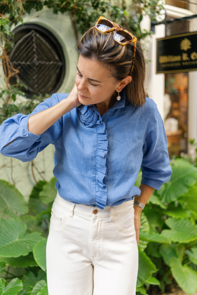 La Fleur Blouse Azure Blue